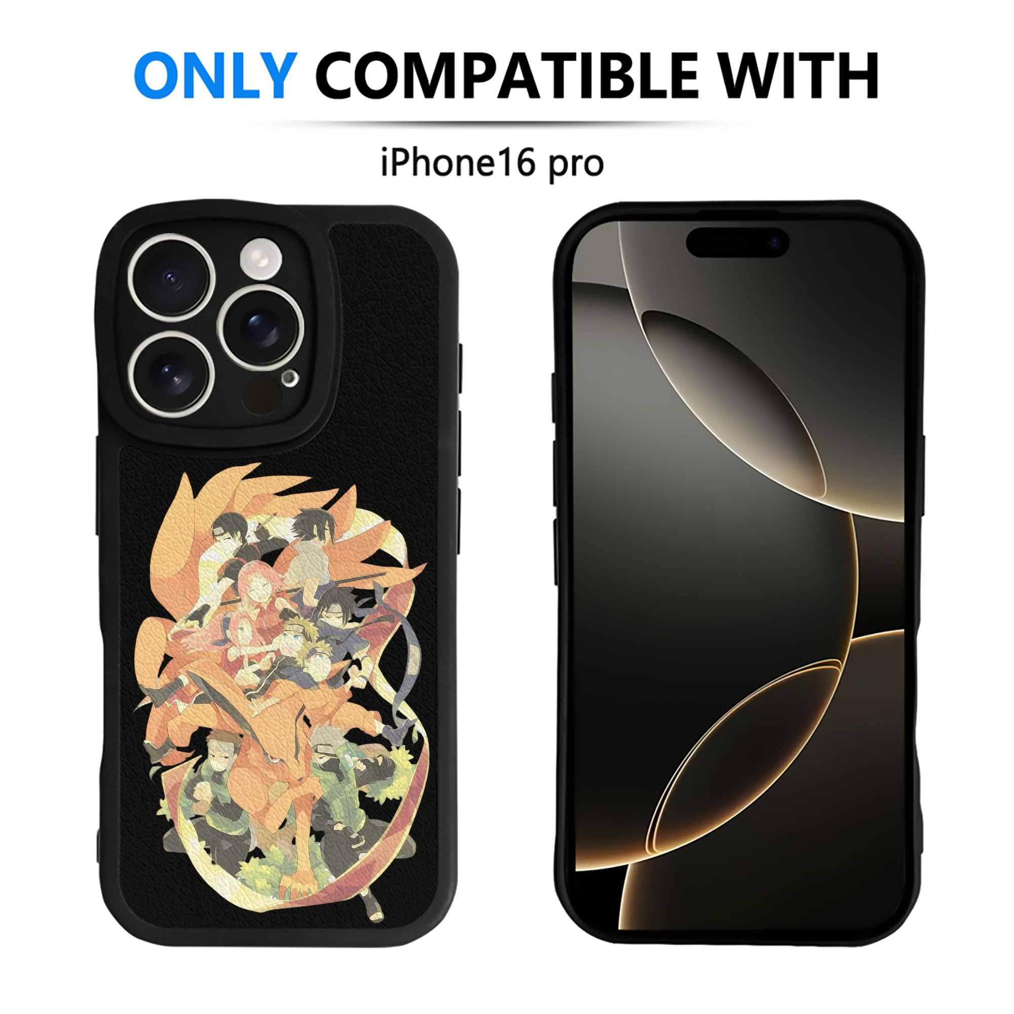 （画像用） NARUTO -ナルト- うずまき ナルト Uzumaki Naruto 【iPhone 16シリーズ対応】シリコンスマホケース（レザー調） 材質：シリコン